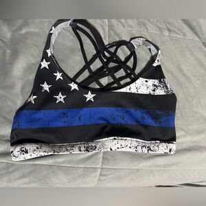 Black and Blue Strappy Sports bra